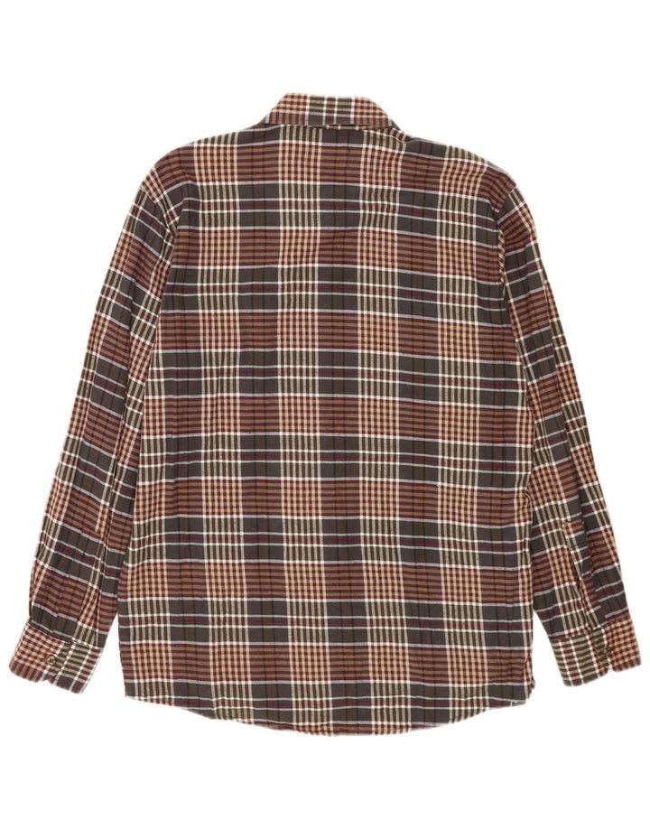 European Project Mens Flannel Shirt Medium Brown Check Cotton