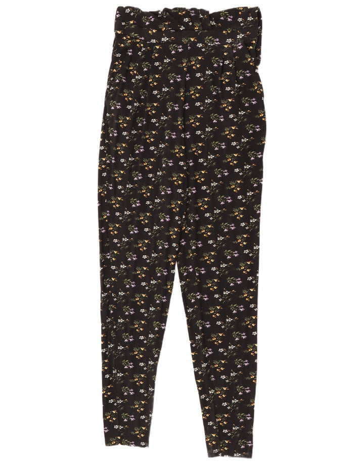 Oasis Womens Sleeveless Jumpsuit UK 12 Medium Black Floral Viscose