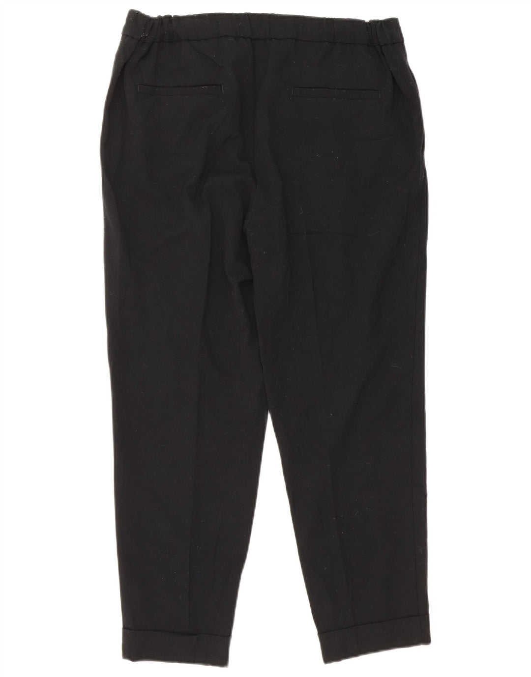 Marks & Spencer Womens Slim Cropped Trousers UK 12 Medium W30 L25 Black