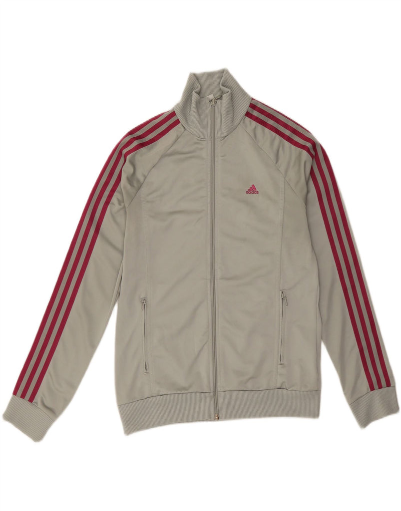 ADIDAS Womens Climalite Tracksuit Top Jacket UK 14 Medium Grey Polyester Vintage Adidas and Second-Hand Adidas from Messina Hembry 