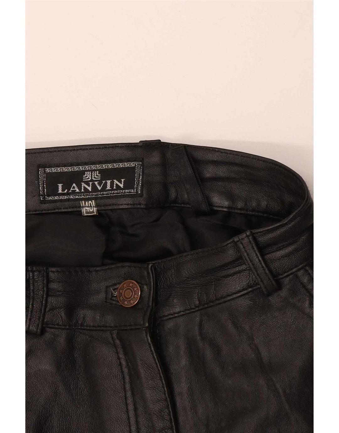 Lanvin Womens Leather Trousers IT 40 Small W28 L27 Black