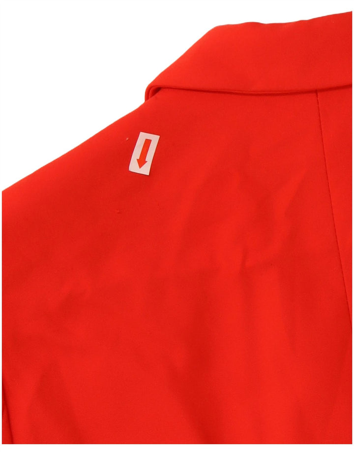 Zara Womens 1 Button Blazer Jacket UK 38 Medium Red Acetate