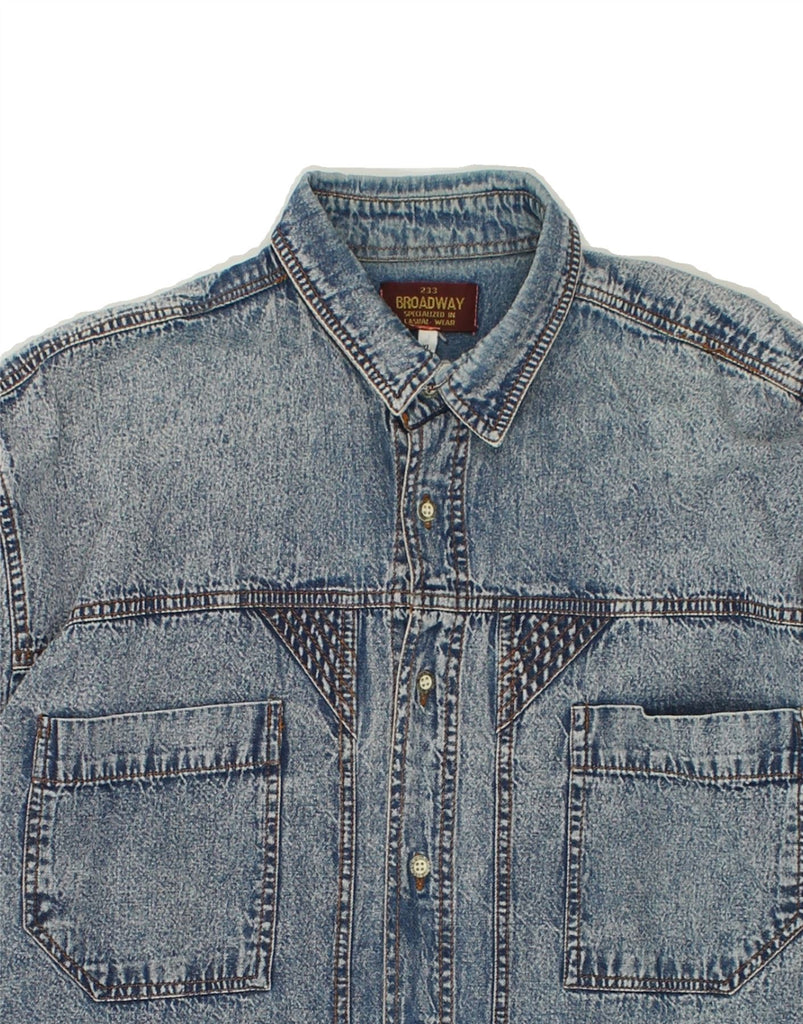 VINTAGE Mens Denim Shirt XL Blue Cotton Vintage Vintage and Second-Hand Vintage from Messina Hembry 