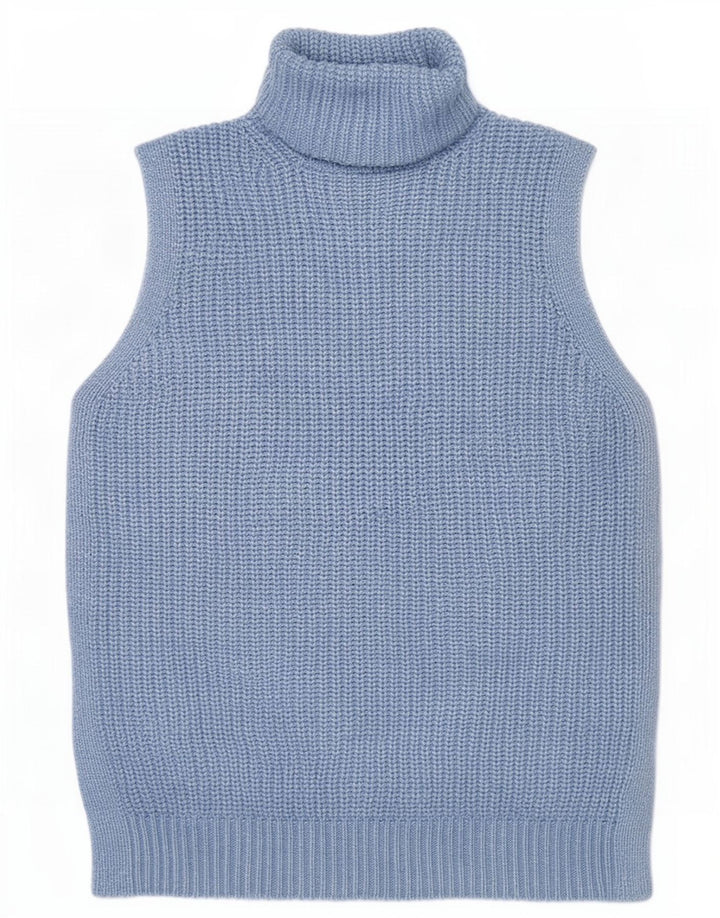 Marks & Spencer Womens Vest Tank Top UK 14 Medium Blue Polyester