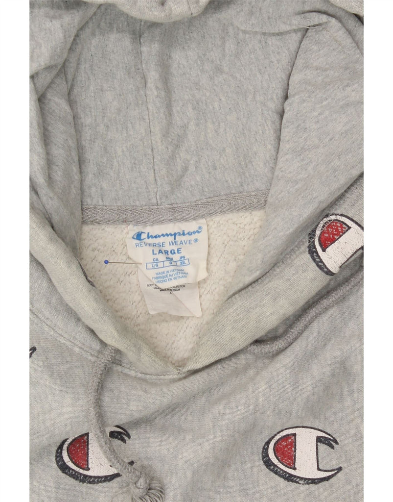CHAMPION Mens Graphic Hoodie Jumper Large Grey Cotton Vintage Champion and Second-Hand Champion from Messina Hembry 