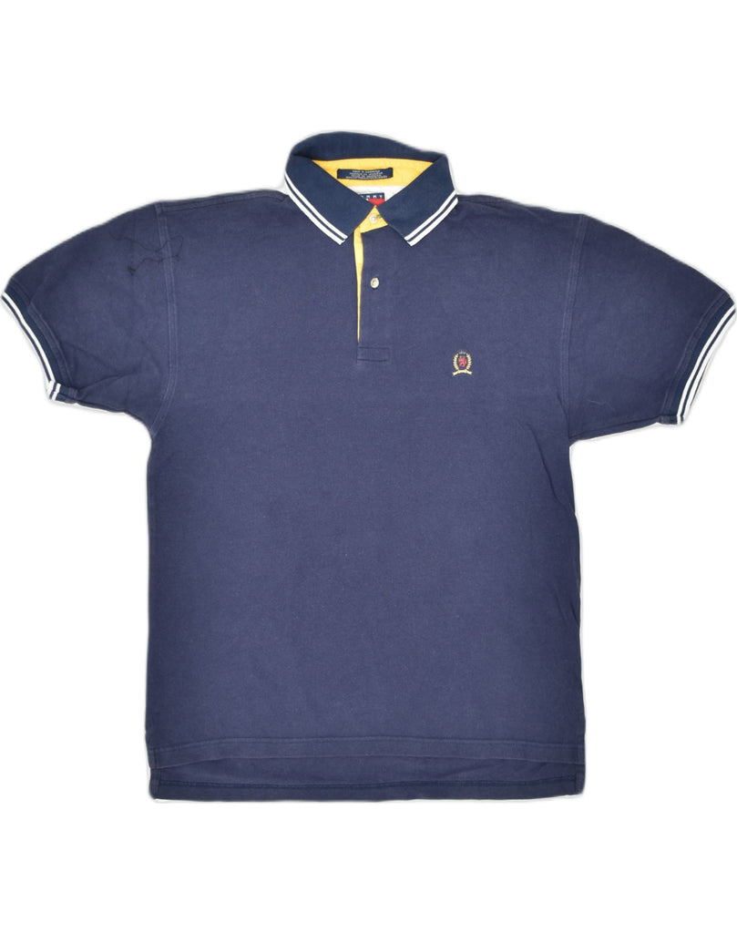 TOMMY HILFIGER Mens Polo Shirt Small Navy Blue Cotton | Vintage | Thrift | Second-Hand | Used Clothing | Messina Hembry 