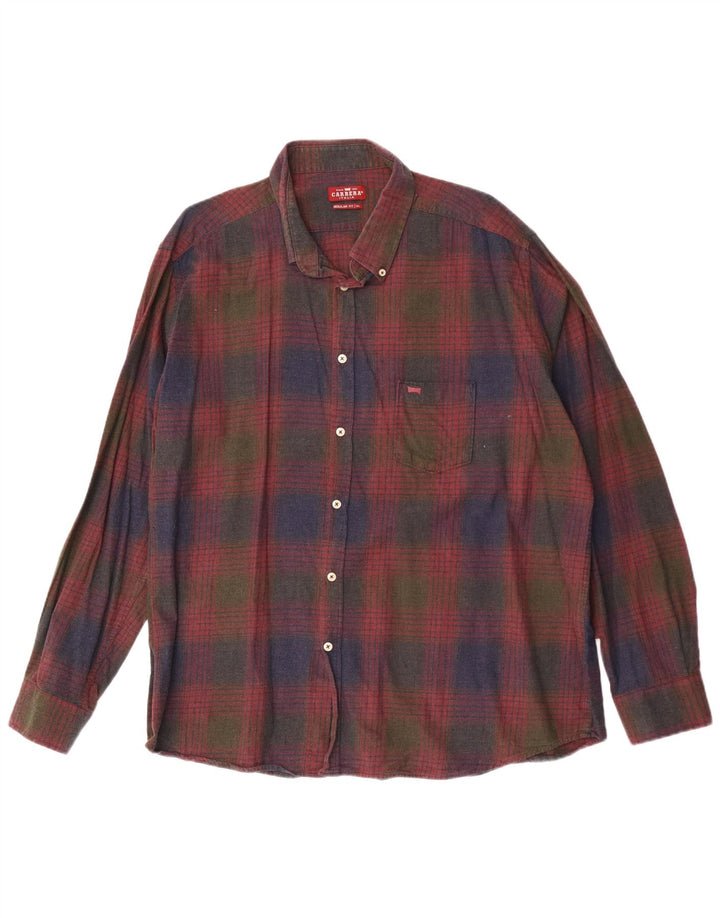 Carrera Mens Regular Fit Shirt 3XL Red Check Cotton