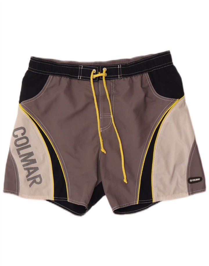 Colmar Mens Graphic Swimming Shorts IT 50 Large  Grey Colourblock Polyester