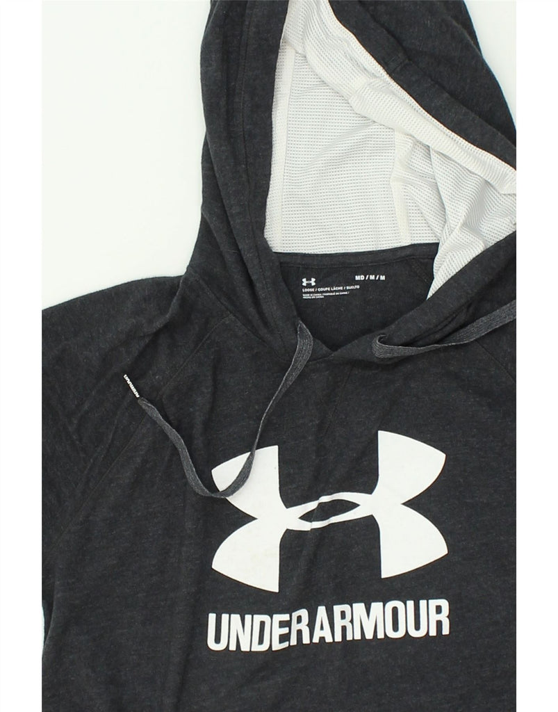 UNDER ARMOUR Womens Hooded Graphic T-Shirt Top UK 14 Medium Black | Vintage Under Armour | Thrift | Second-Hand Under Armour | Used Clothing | Messina Hembry 