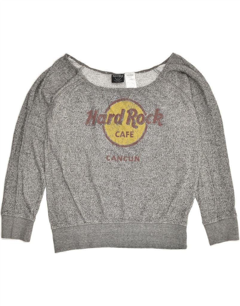 HARD ROCK CAFE Womens Cancun Graphic Sweatshirt Jumper UK 16 Large Grey | Vintage Hard Rock Cafe | Thrift | Second-Hand Hard Rock Cafe | Used Clothing | Messina Hembry 