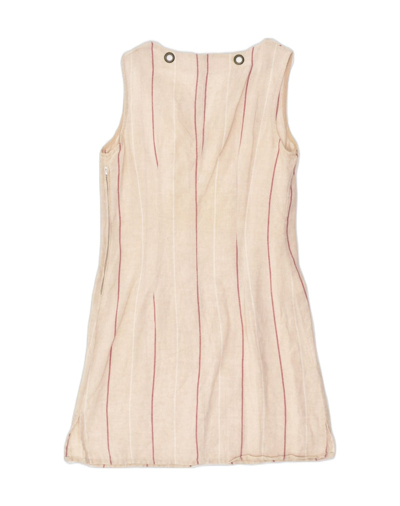 BENETTON Womens Basic Dress UK 10 Small Beige Striped | Vintage Benetton | Thrift | Second-Hand Benetton | Used Clothing | Messina Hembry 