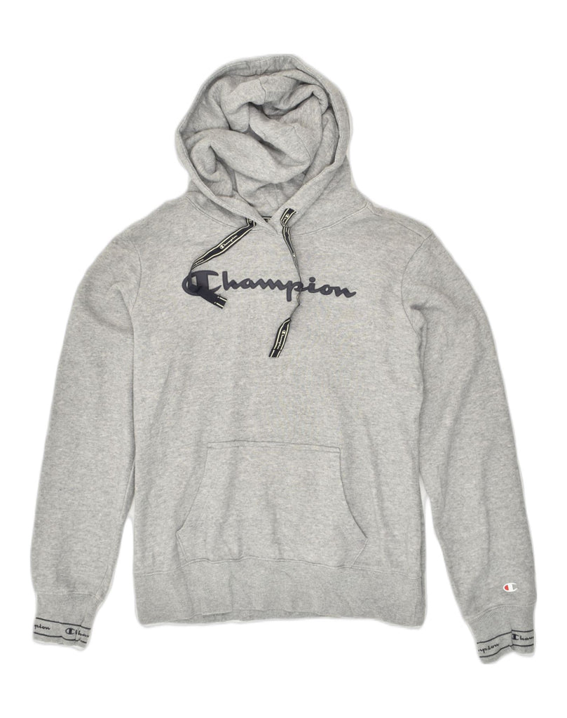 CHAMPION Womens Graphic Hoodie Jumper UK 14 Medium Grey | Vintage Champion | Thrift | Second-Hand Champion | Used Clothing | Messina Hembry 