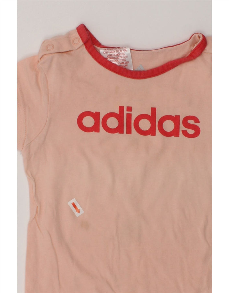 ADIDAS Baby Girls Graphic T-Shirt Top 12-18 Months Beige Cotton | Vintage Adidas | Thrift | Second-Hand Adidas | Used Clothing | Messina Hembry 