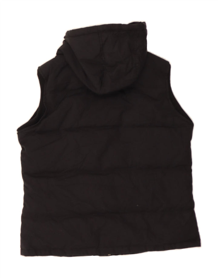 FAT FACE Womens Hooded Padded Gilet UK 12 Medium Black Polyester Vintage Fat Face and Second-Hand Fat Face from Messina Hembry 