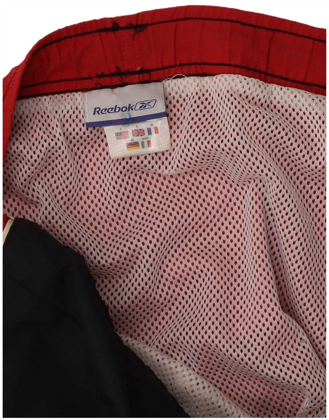 Reebok Mens Graphic Swimming Shorts Small Black Colourblock Nylon