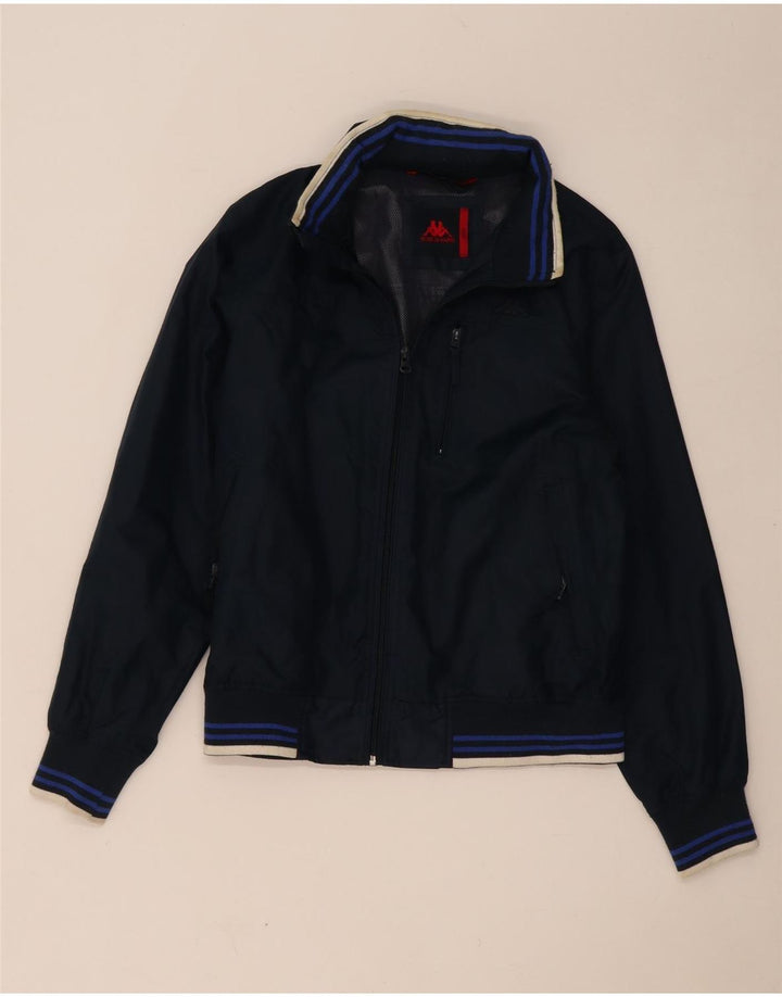 KAPPA Womens Oversized Bomber Jacket UK 10 Small Navy Blue Polyester