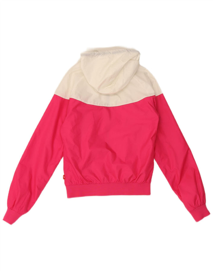 Nike Womens Hooded Rain Jacket UK 10 Small Pink Colourblock Polyester