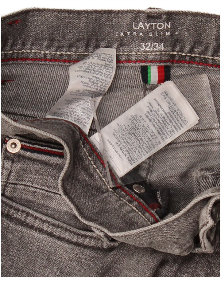 Tommy Hilfiger Mens Layton Extra Slim Jeans W32 L34 Grey Cotton