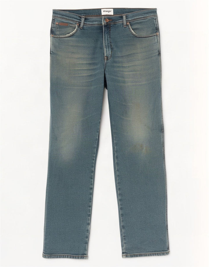 Wrangler Mens Texas Straight Jeans W34 L32 Blue Cotton