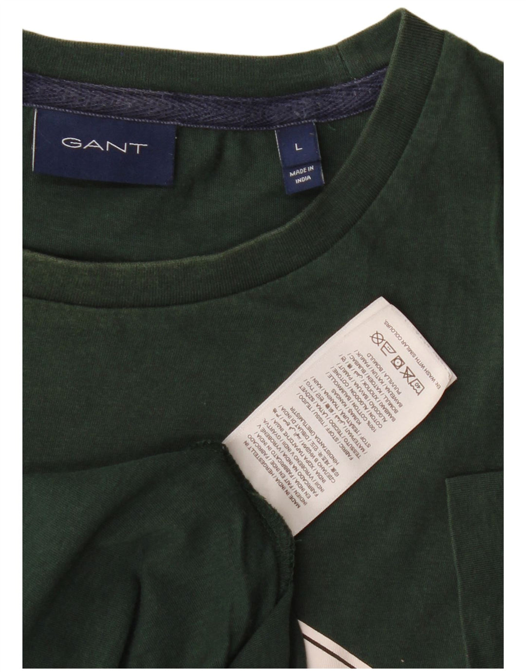 Gant Mens Graphic T-Shirt Top Large Green Cotton