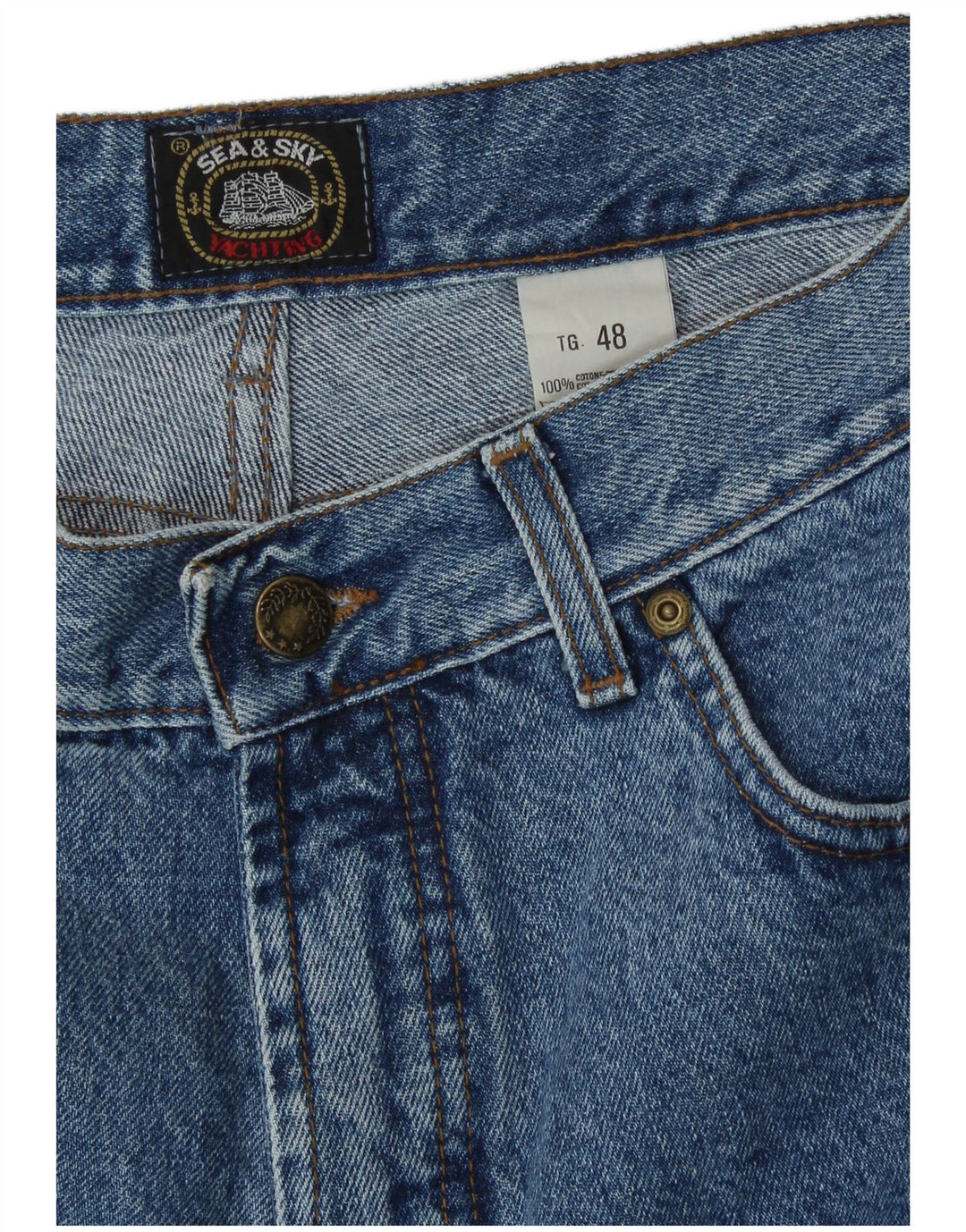 Sea & Sky Mens Tapered Jeans IT 48 Medium W32 L30 Blue Cotton