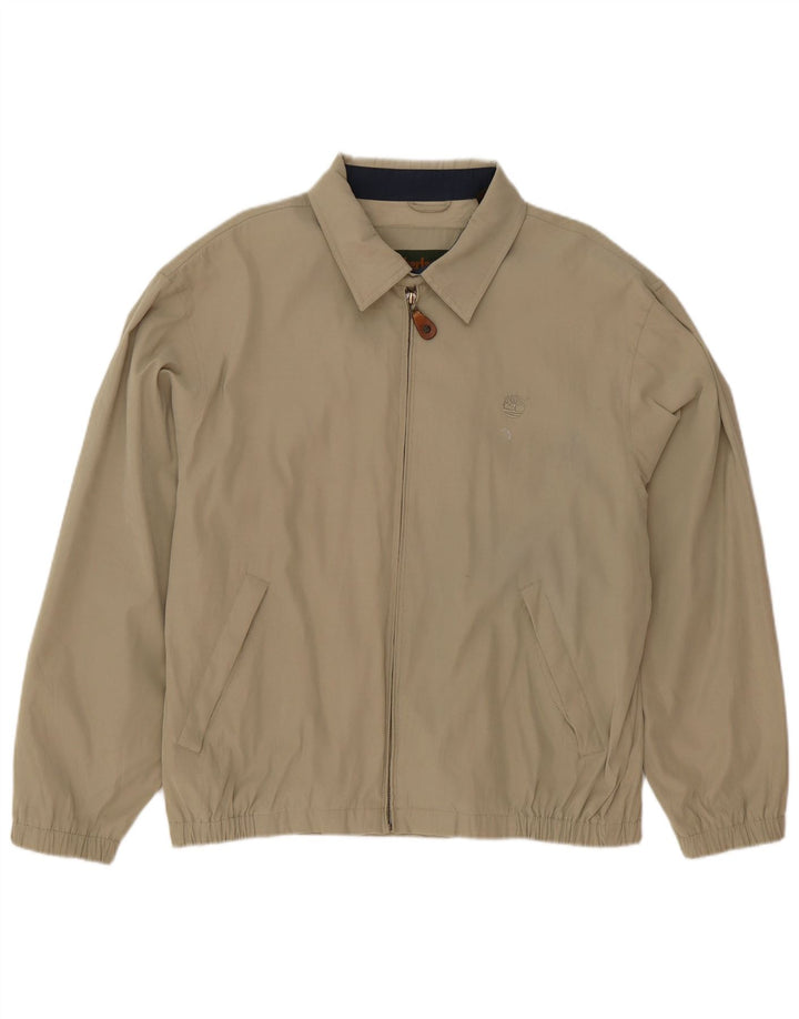 Timberland Mens Bomber Jacket UK 38 Medium Beige Polyester