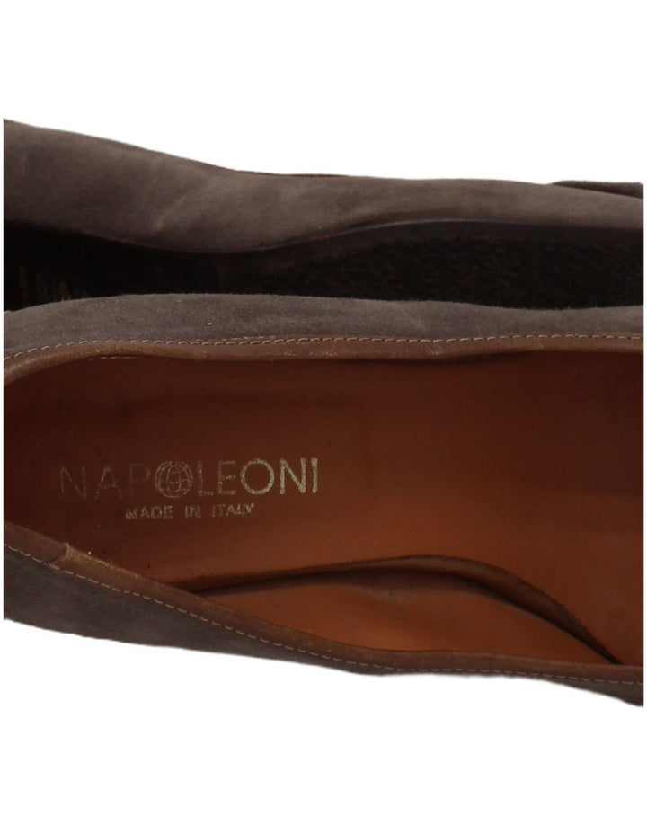 Napoleoni Womens Suede Pump Heels UK Size 5 Grey Leather