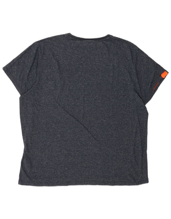 SUPERDRY Womens T-Shirt Top 4XL Navy Blue Flecked Cotton