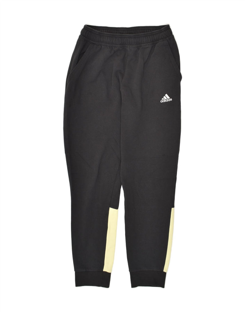 ADIDAS Mens Tracksuit Trousers Joggers Small Black Colourblock Cotton | Vintage Adidas | Thrift | Second-Hand Adidas | Used Clothing | Messina Hembry 