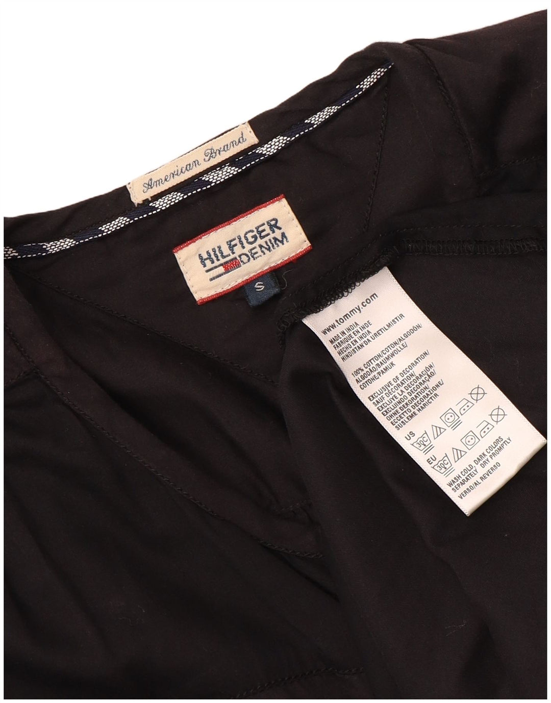 Tommy Hilfiger Womens Oversized Shirt UK 10 Small Black Cotton