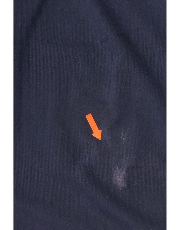 NIKE Boys Tracksuit Trousers 12-13 Years Large Navy Blue Colourblock