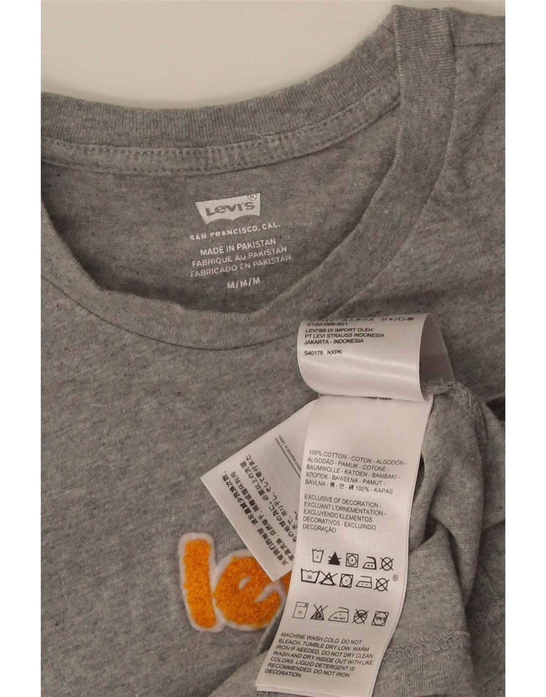 Levi's Womens Graphic T-Shirt Top UK 12 Medium Grey Cotton