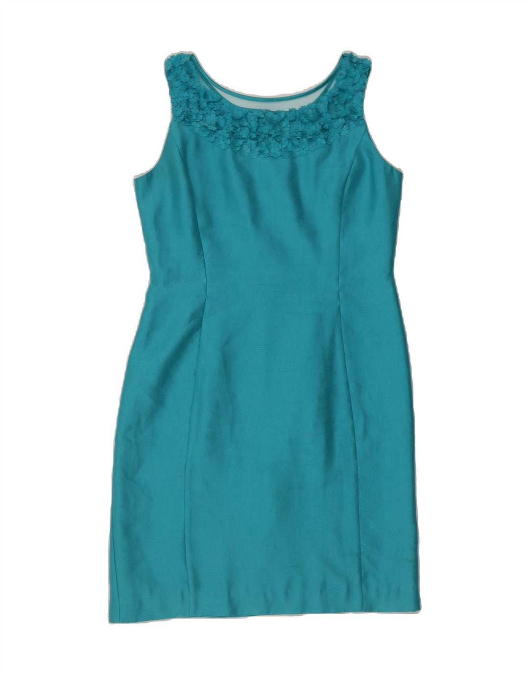 JACQUES VERT Womens Sleeveless Sheath Dress UK 12 Medium Blue Polyester Vintage Jacques Vert and Second-Hand Jacques Vert from Messina Hembry 