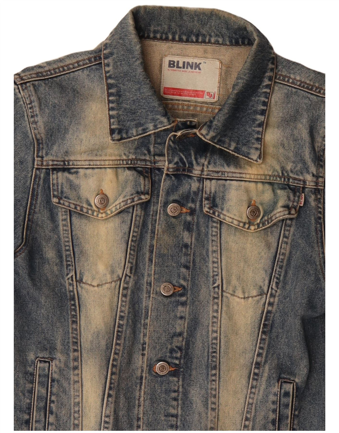 Blink Mens Denim Jacket UK 36 Small Blue Cotton