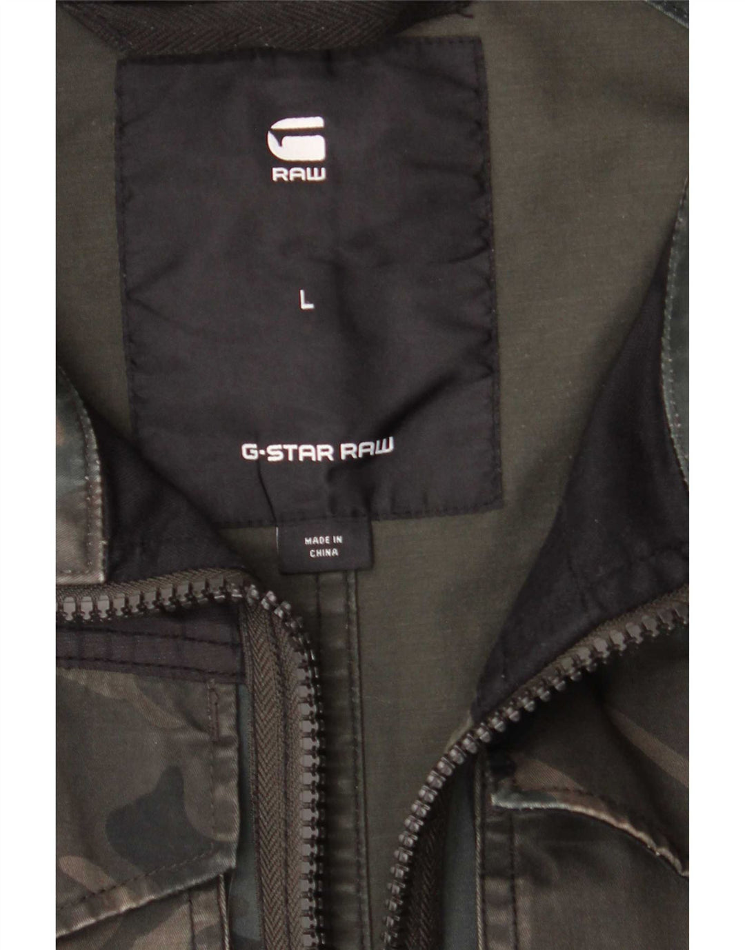 G-Star Mens Military Jacket UK 40 Large Green Camouflage Polyester