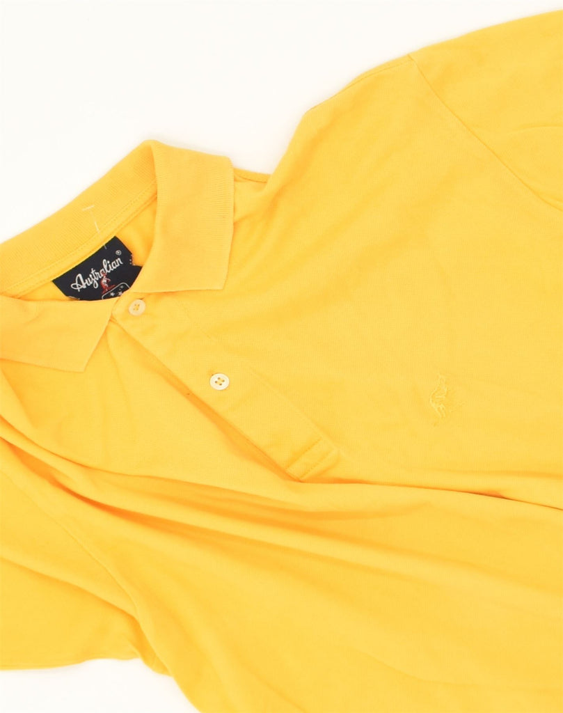 AUSTRALIAN L'ALPINA Mens Polo Shirt IT 50 Medium Yellow Cotton | Vintage AUSTRALIAN L'ALPINA | Thrift | Second-Hand AUSTRALIAN L'ALPINA | Used Clothing | Messina Hembry 