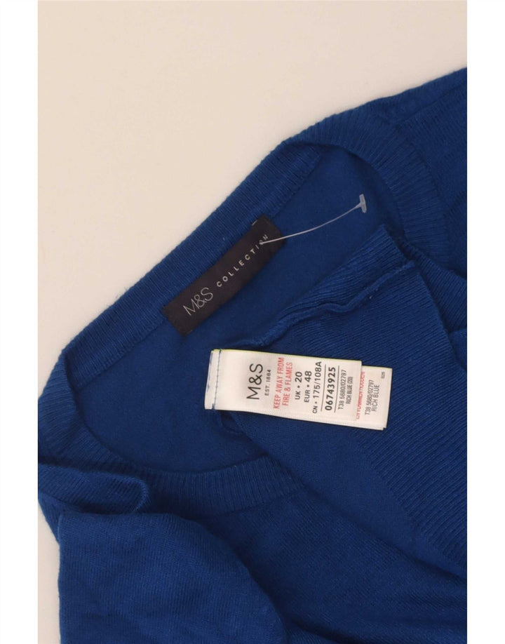 Marks & Spencer Womens Cardigan Sweater UK 20 2XL Blue Viscose