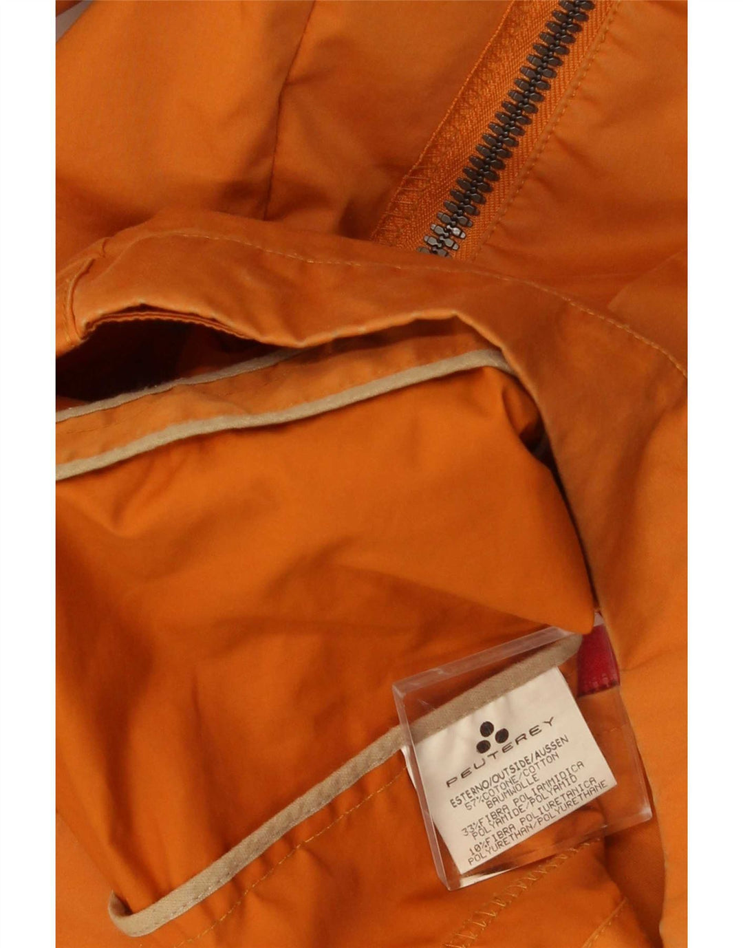 PEUTEREY Mens Bomber Jacket UK 40 Large Orange Cotton