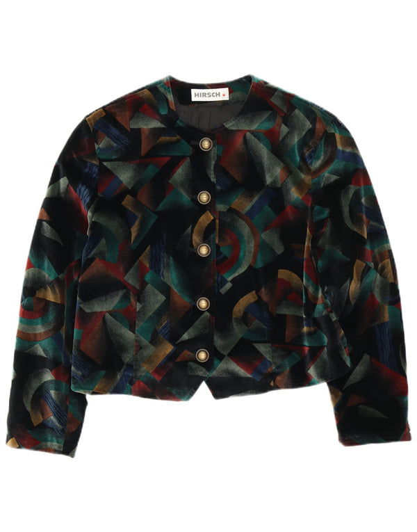 Hirsch Womens 5 Button Bolero Jacket UK 12 Medium Multicoloured Geometric