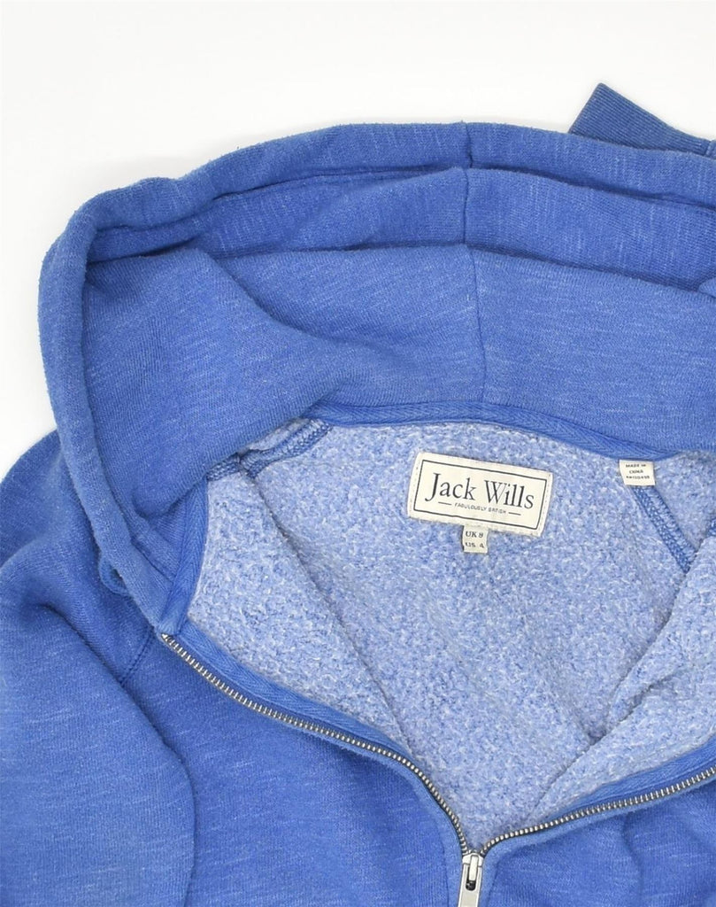 JACK WILLS Womens Zip Hoodie Sweater UK 8 Small Blue Cotton | Vintage Jack Wills | Thrift | Second-Hand Jack Wills | Used Clothing | Messina Hembry 