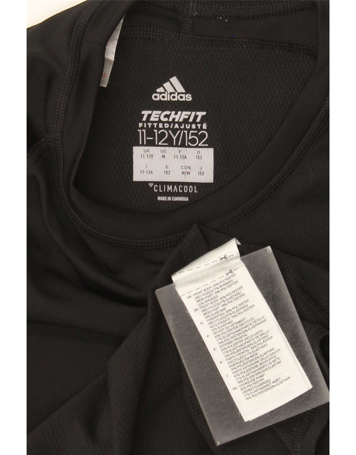 Adidas Boys Climacool Top Long Sleeve 11-12 Years Black Polyester
