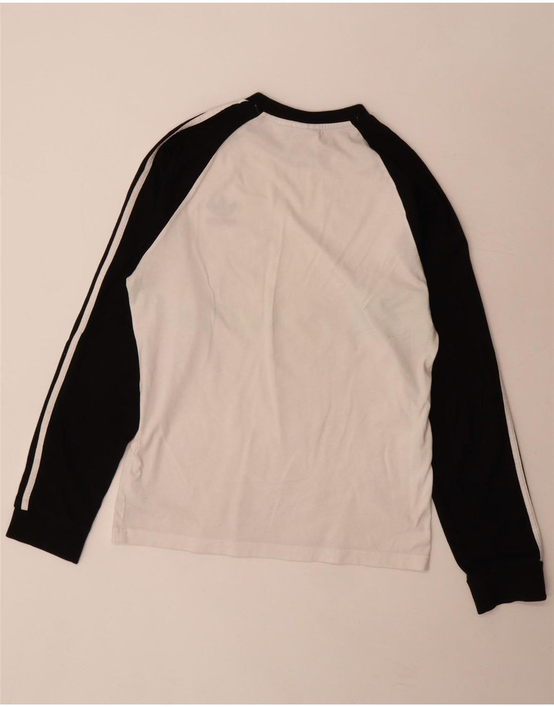 Adidas Mens Top Long Sleeve Medium White Colourblock Cotton