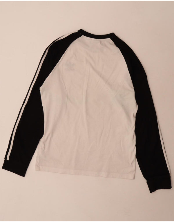 Adidas Mens Top Long Sleeve Medium White Colourblock Cotton
