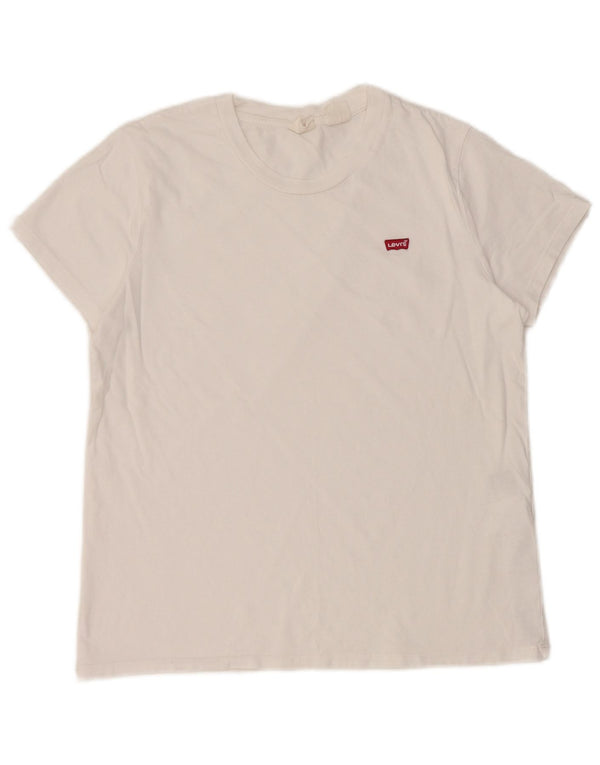 Levi's Womens T-Shirt Top UK 12 Medium White Cotton