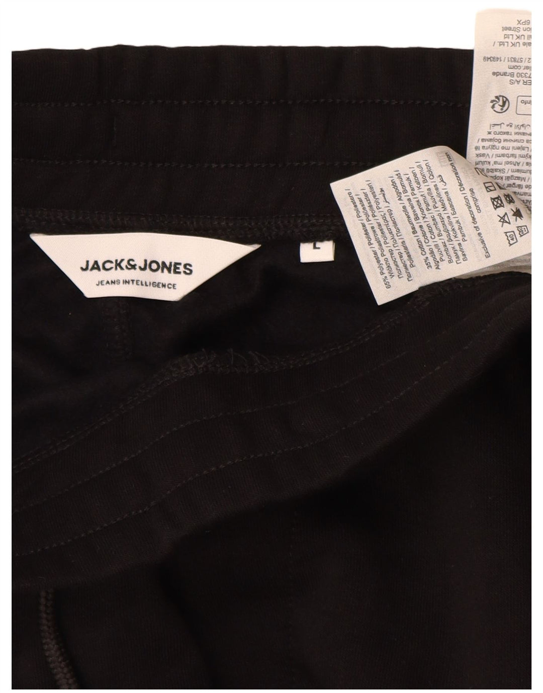 Jack & Jones Mens Tracksuit Trousers Joggers Large  Black Polyester
