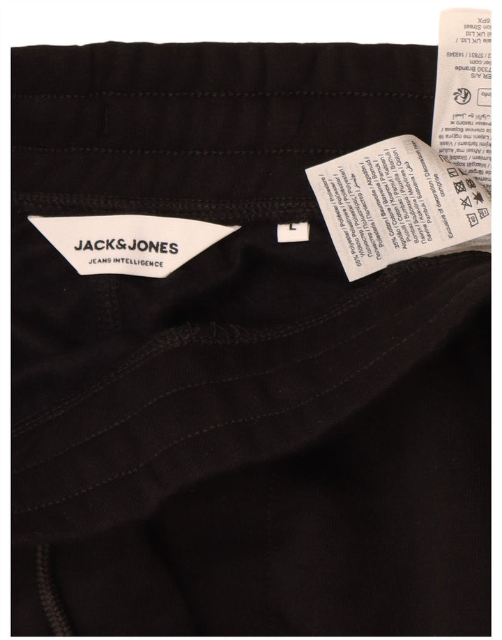 Jack & Jones Mens Tracksuit Trousers Joggers Large  Black Polyester