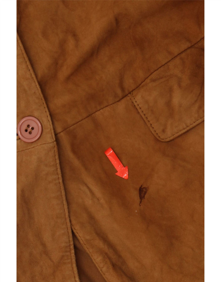 Conbipel Womens Free Heron Suede Jacket IT 46 Large Brown Leather