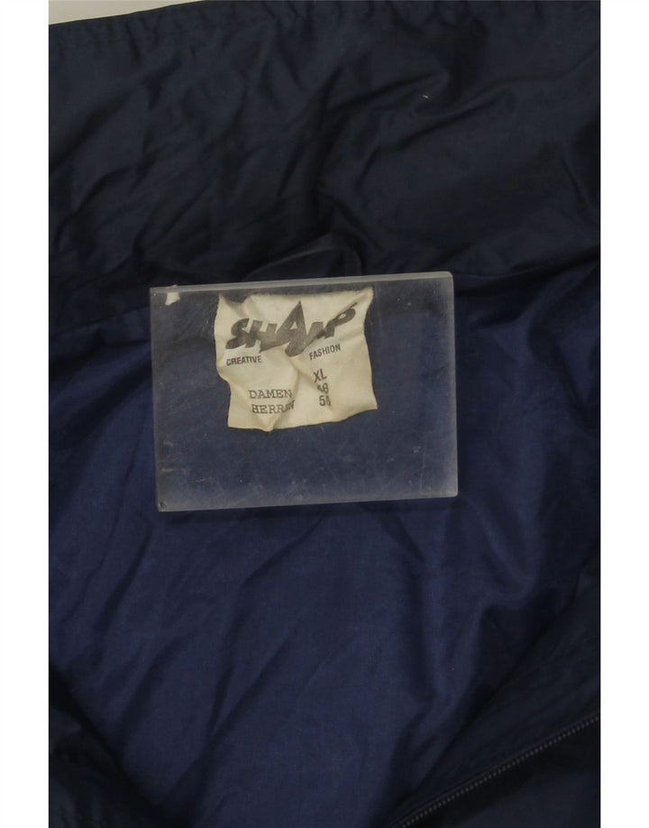 Shamp Mens Rain Jacket UK 42 XL Navy Blue Colourblock Polyamide