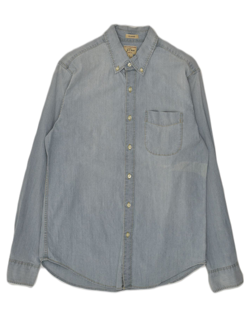 J. CREW Mens Classic Classic Fit Denim Shirt Small Blue Cotton | Vintage J. Crew | Thrift | Second-Hand J. Crew | Used Clothing | Messina Hembry 