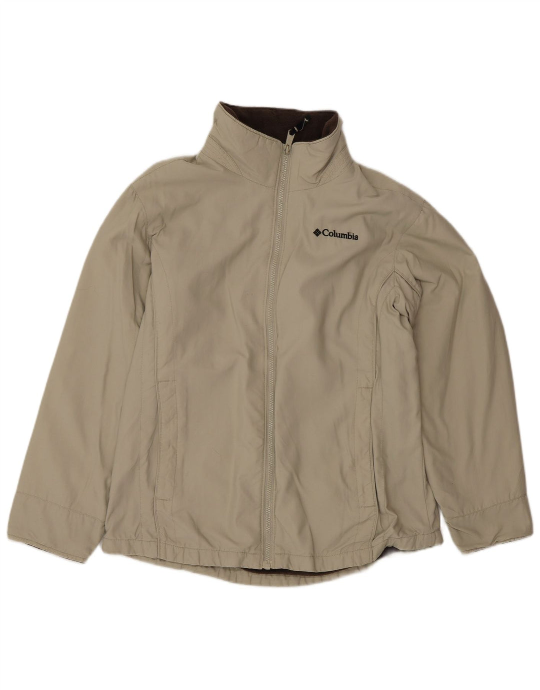 Columbia Womens Oversized Windbreaker Jacket UK 10 Small Beige Nylon